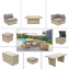 Loungegruppe modular aus Polyrattan SEVILLA (beige) - eigene Sitzgruppe - Beige