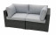 Gartensofa aus Polyrattan SEVILLA, 2-sitzer (Anthrazit) - Anthrazit