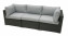 Gartensofa aus Polyrattan SEVILLA, 3-sitzer (Anthrazit) - Anthrazit