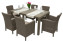 Sitzgruppe aus Polyrattan DANTE 1+6 cappuccino - Beige