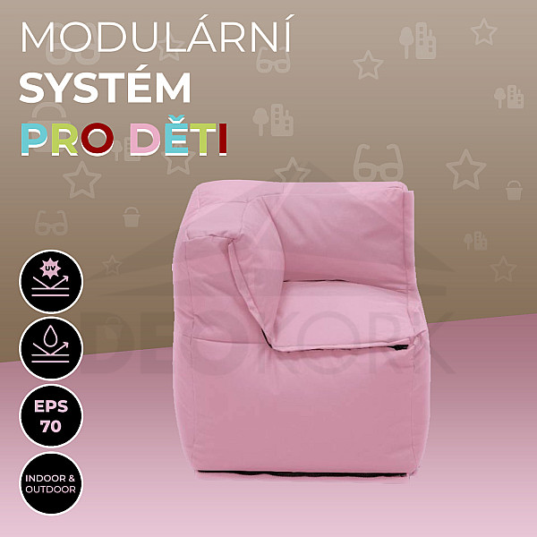 Textil-Eckbereich für Gartenkinder MODULTEX KIDS (rosa)