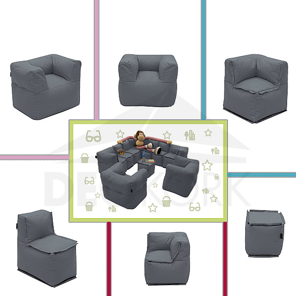 Modulares Kindertextilset MODULTEX KIDS (grau) - eigenes Set