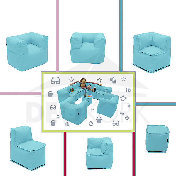 Modulares Kindertextilset MODULTEX KIDS (hellblau) - eigenes Set