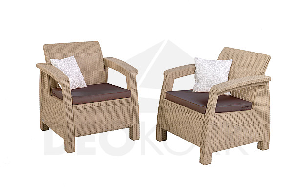 Garten-Rattan-Set CORFU DUO (Sand)