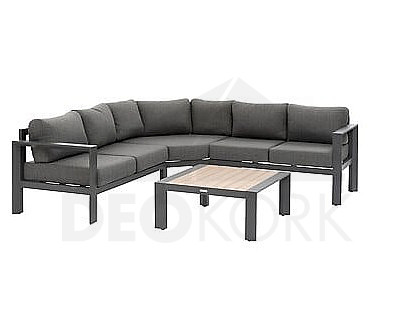 Ecklounge aus Aluminium VANCOUVER für 5 Personen (grau)