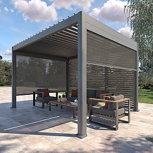 Gartenpavillon aus Aluminium MEGAN 4x3 m (Graphit)