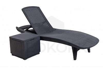 Sonnenliege aus Polyrattan WAVE PLUS (anthrazit)