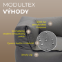 Textile modulare 2-Sitzer-Bank MODULTEX (graubraun)